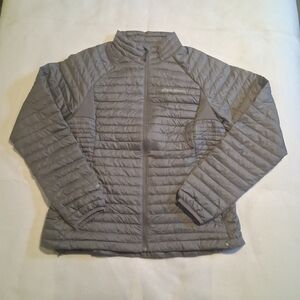 Eddie Bauer Women’s Lightweight Puffer Jacket EB800 Insulated Full Zip Gray